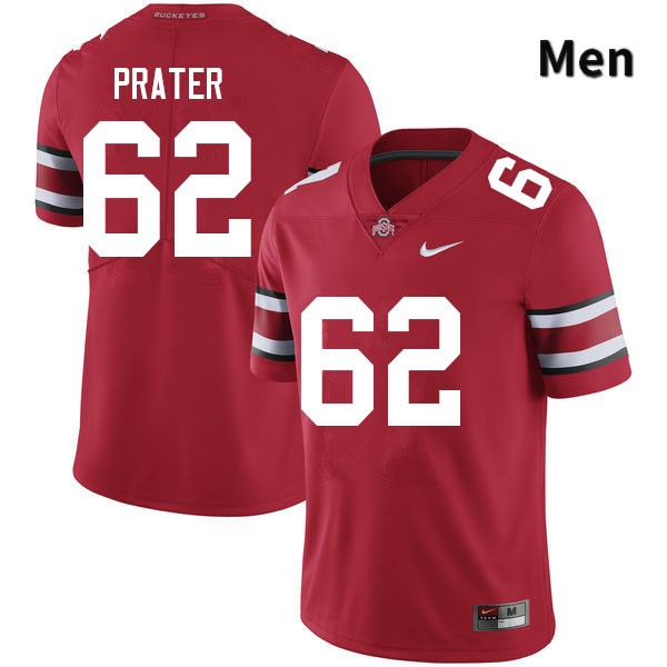 Men's Ohio State Buckeyes #62 Bryce Prater Red Authentic College Stitched Football Jersey 23PH045RO